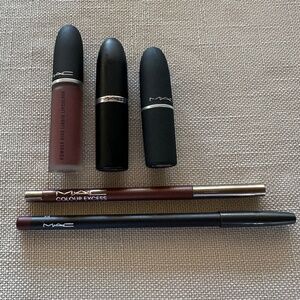 MAC COSMETICS LOT POWDER KISS LIPSTICK LIPCOLOR M A CXIMAL LIPSTICK GEL EYELINER